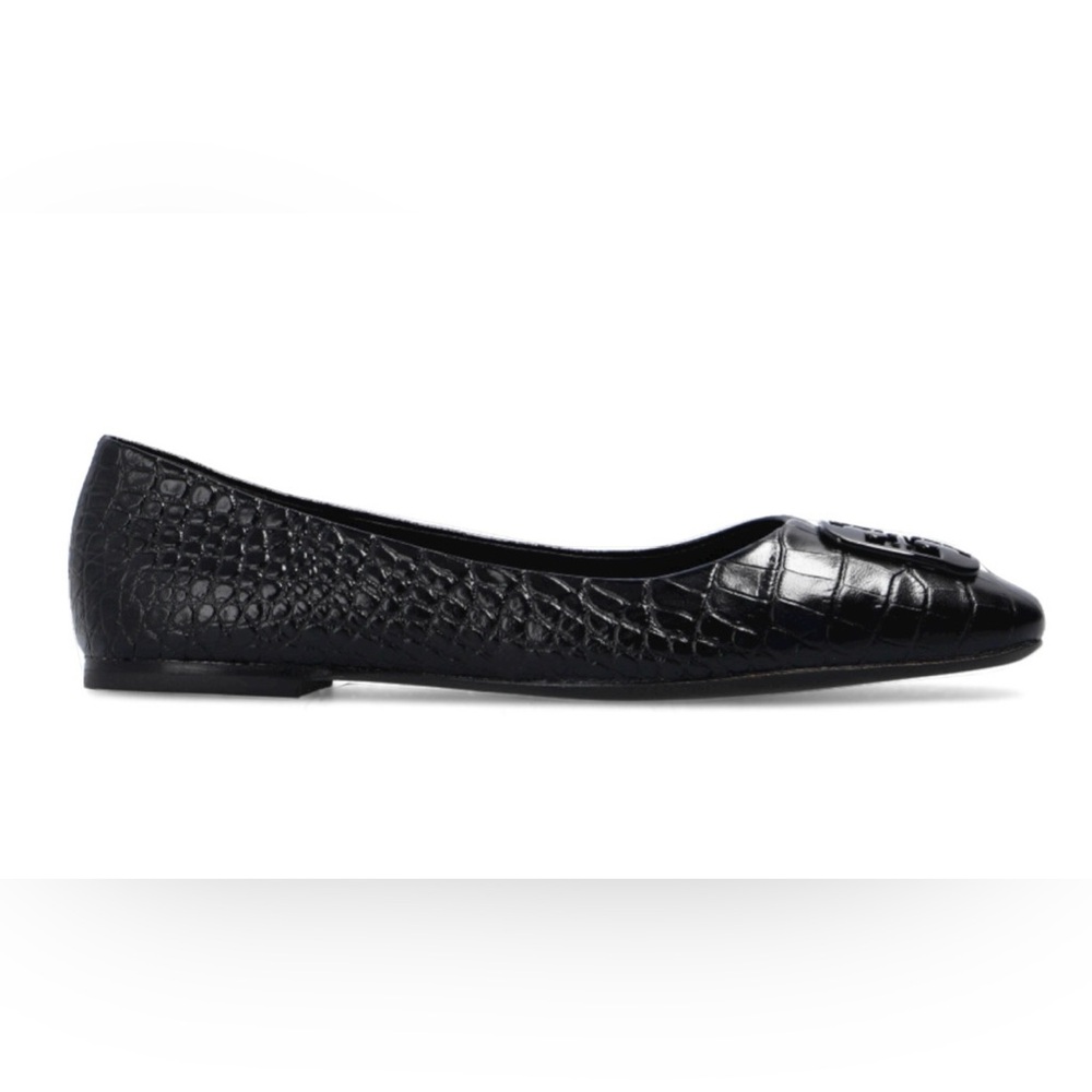 Tory Burch Black Croc Ballet Flat - Picture 2 of 5